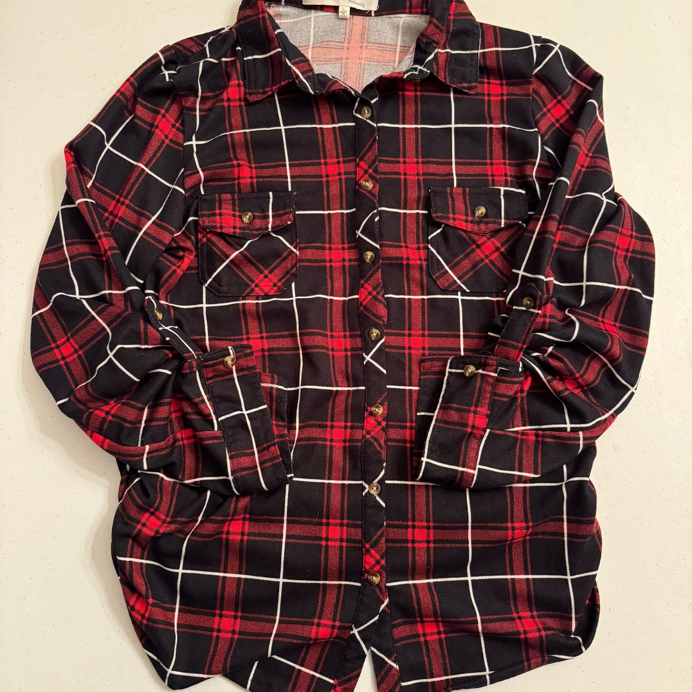 Eden & Olivia Maternity Plaid Button-Up | Size L